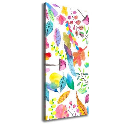 Foto auf leinwand vertikales Blätter und Pilze