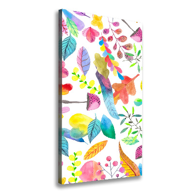 Foto auf leinwand vertikales Blätter und Pilze