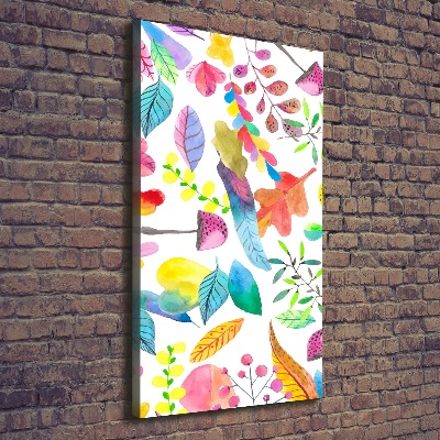 Foto auf leinwand vertikales Blätter und Pilze