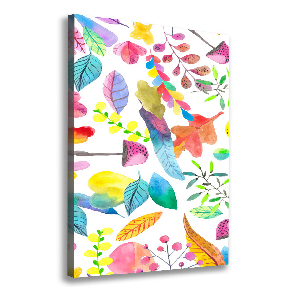 Foto auf leinwand vertikales Blätter und Pilze