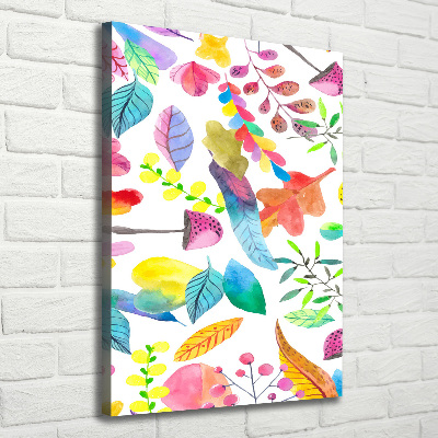 Foto auf leinwand vertikales Blätter und Pilze