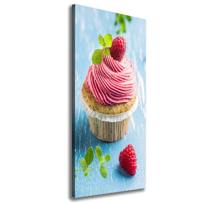 Foto auf leinwand vertikales Himbeer-Cupcake