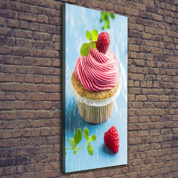 Foto auf leinwand vertikales Himbeer-Cupcake