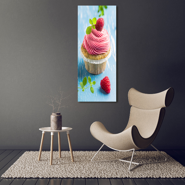 Foto auf leinwand vertikales Himbeer-Cupcake