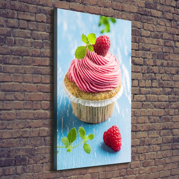 Foto auf leinwand vertikales Himbeer-Cupcake