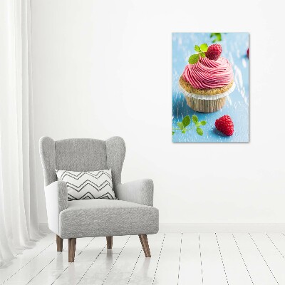Foto auf leinwand vertikales Himbeer-Cupcake