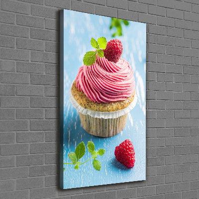 Foto auf leinwand vertikales Himbeer-Cupcake