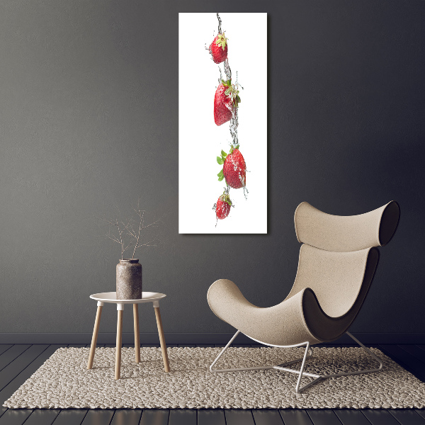 Foto leinwand vertikales Erdbeeren