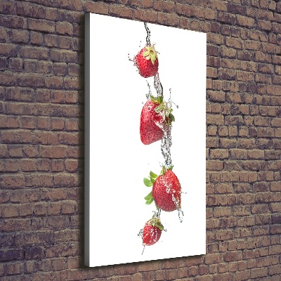 Foto leinwand vertikales Erdbeeren