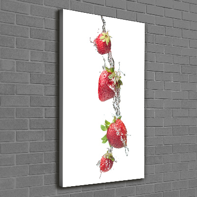 Foto leinwand vertikales Erdbeeren