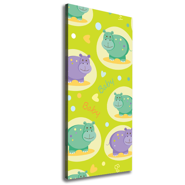 Foto auf leinwand vertikales Flusspferde