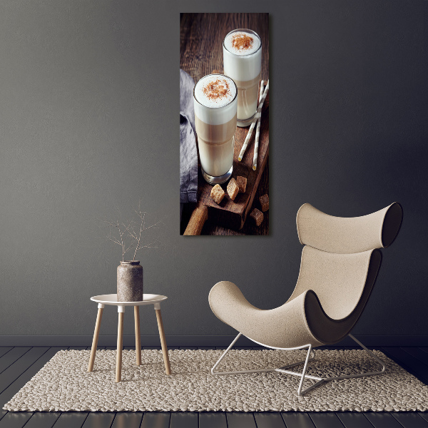 Wandbild vertikales Latte-Kaffee