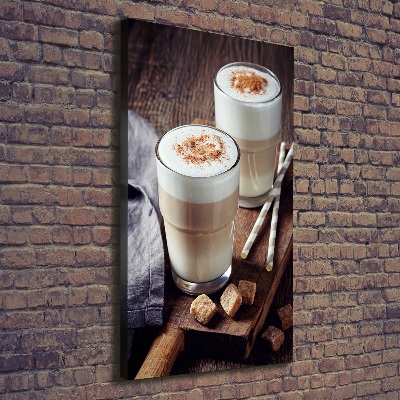 Wandbild vertikales Latte-Kaffee
