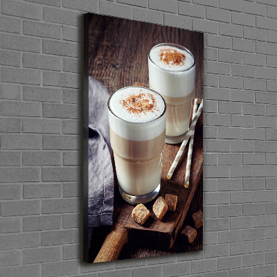 Wandbild vertikales Latte-Kaffee