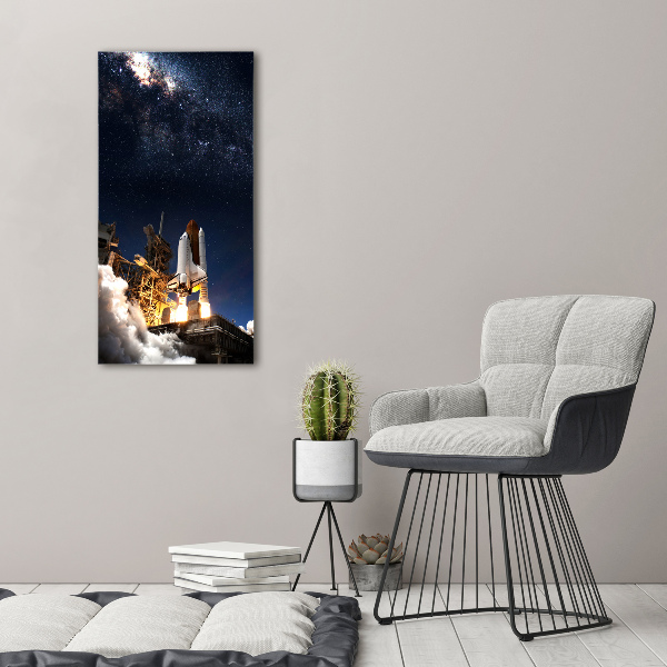 Wandbild vertikales Rakete startet