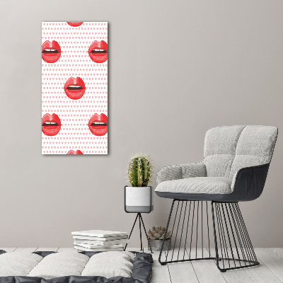 Foto auf leinwand vertikales Rote Lippen
