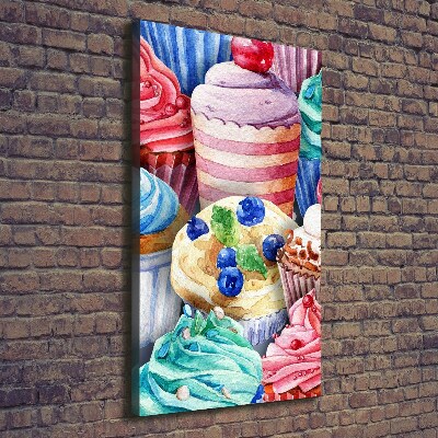 Wandbild vertikales Bunte Cupcakes