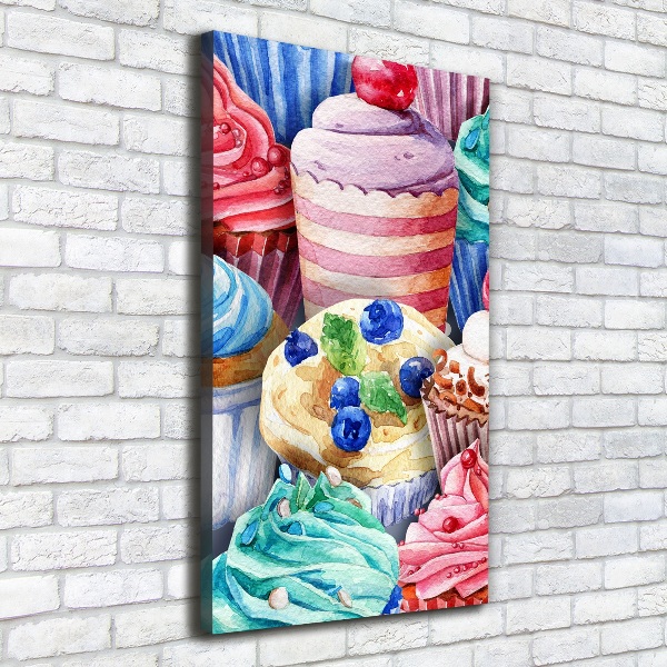 Wandbild vertikales Bunte Cupcakes