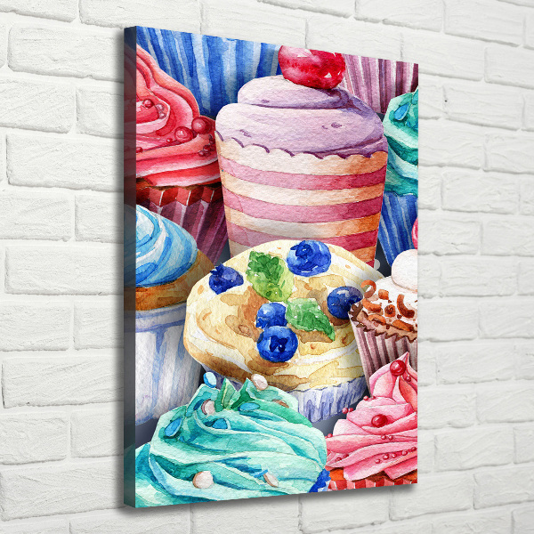 Wandbild vertikales Bunte Cupcakes