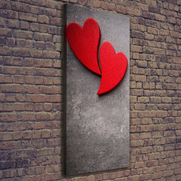 Foto auf leinwand vertikales Rote Herzen
