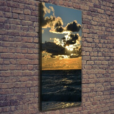 Foto auf leinwand vertikales Sonnenuntergang am Meer
