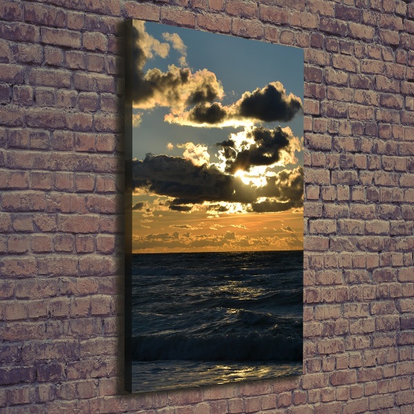 Foto auf leinwand vertikales Sonnenuntergang am Meer