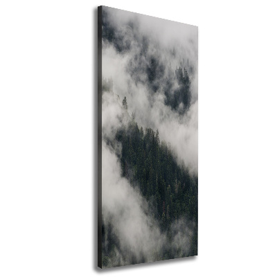 Foto auf leinwand vertikales Eine Wolke über dem Wald