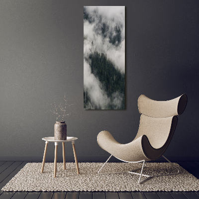 Foto auf leinwand vertikales Eine Wolke über dem Wald