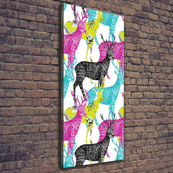 Foto auf leinwand vertikales Bunte Hirsche