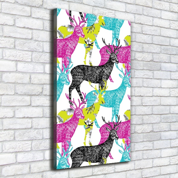 Foto auf leinwand vertikales Bunte Hirsche
