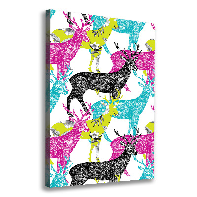 Foto auf leinwand vertikales Bunte Hirsche
