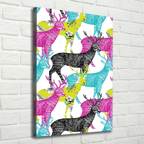 Foto auf leinwand vertikales Bunte Hirsche