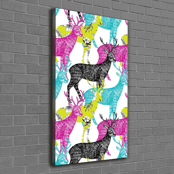 Foto auf leinwand vertikales Bunte Hirsche
