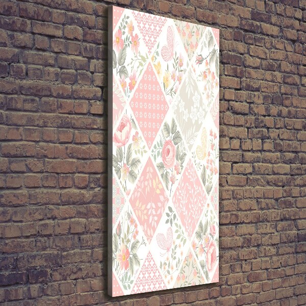 Foto auf leinwand vertikales Blumenmuster