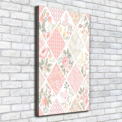 Foto auf leinwand vertikales Blumenmuster