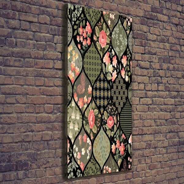 Foto auf leinwand vertikales Blumenmuster