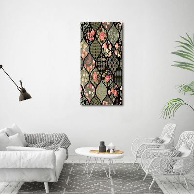 Foto auf leinwand vertikales Blumenmuster