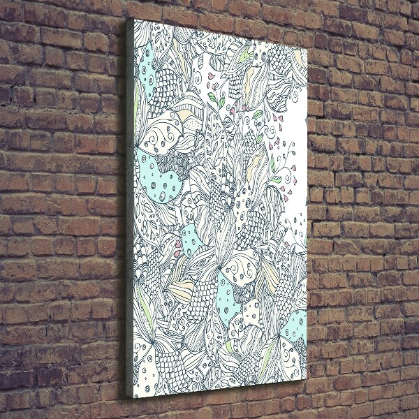 Wandbild vertikales Blumenmuster