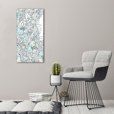 Wandbild vertikales Blumenmuster