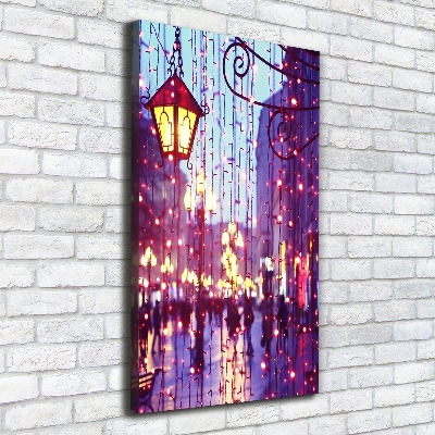 Foto auf leinwand vertikales Lichter in der Stadt