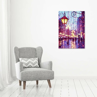 Foto auf leinwand vertikales Lichter in der Stadt