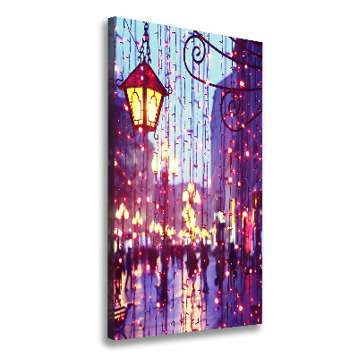 Foto auf leinwand vertikales Lichter in der Stadt