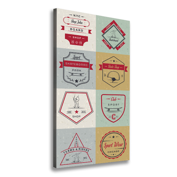 Wandbild vertikales Skateboard-Schilder