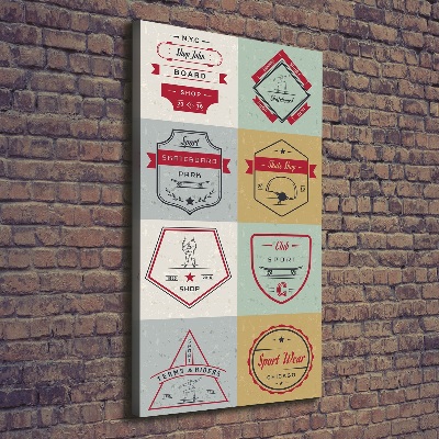 Wandbild vertikales Skateboard-Schilder