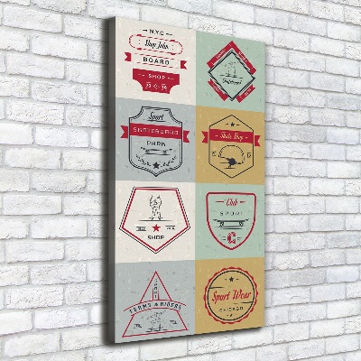 Wandbild vertikales Skateboard-Schilder