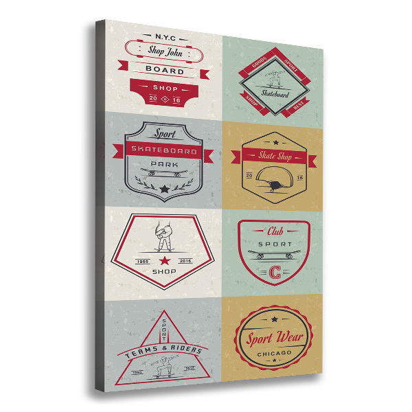 Wandbild vertikales Skateboard-Schilder