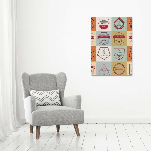 Wandbild vertikales Skateboard-Schilder