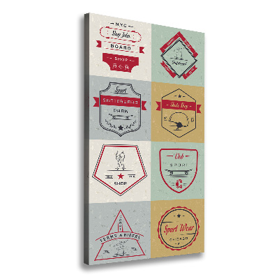 Wandbild vertikales Skateboard-Schilder