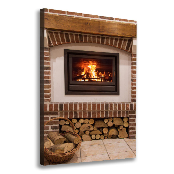 Wandbild vertikales Kamin