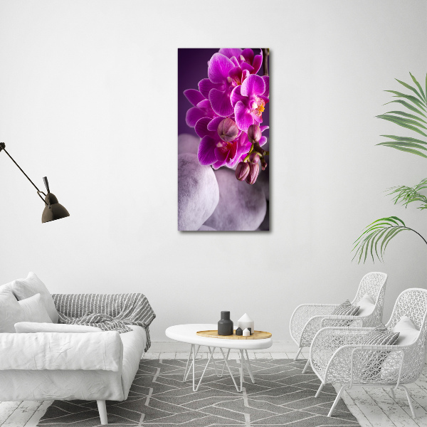 Foto leinwand vertikales Rosa Orchidee